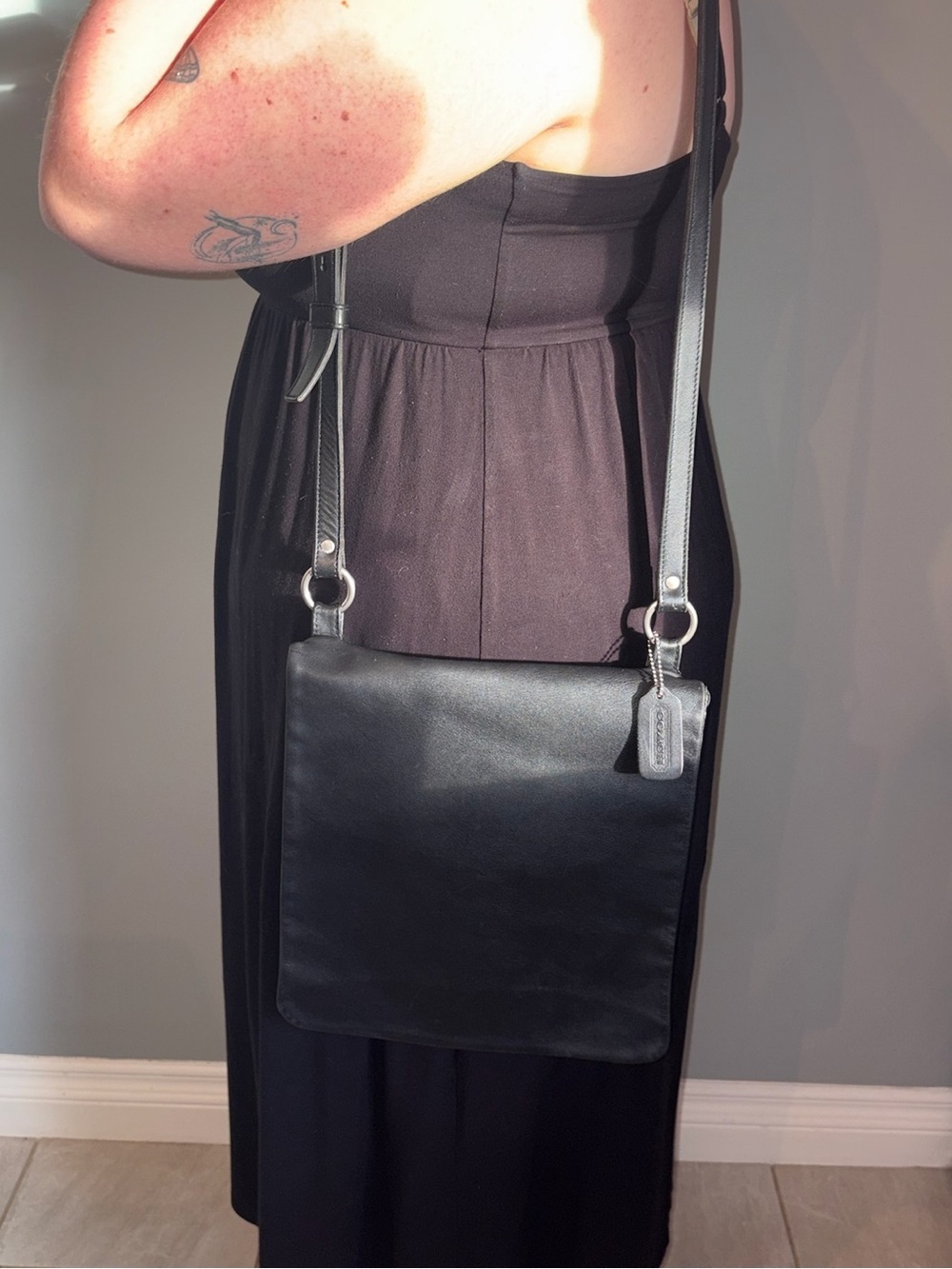 Vintage Coach Chelsea Legacy Slim Flap Crossbody 9458 Black Leather - Picture 3 of 16